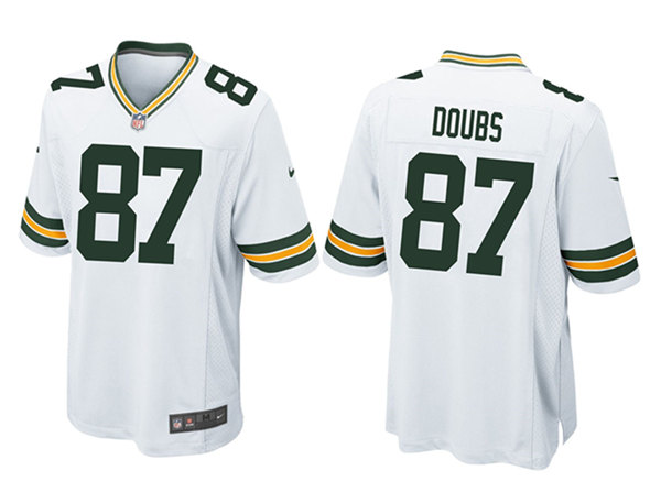 Men's Green Bay Packers #87 Romeo Doubs White Stitched Game Jersey Men's Green Bay Packers #87 Romeo Doubs White Stitched Game Jersey